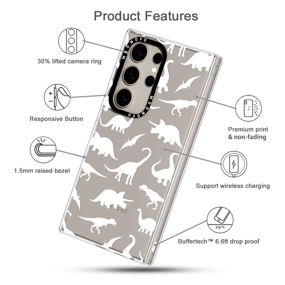 White Dinosaur Phone Case - Samsung Galaxy S24 Ultra Case - MOSNOVO