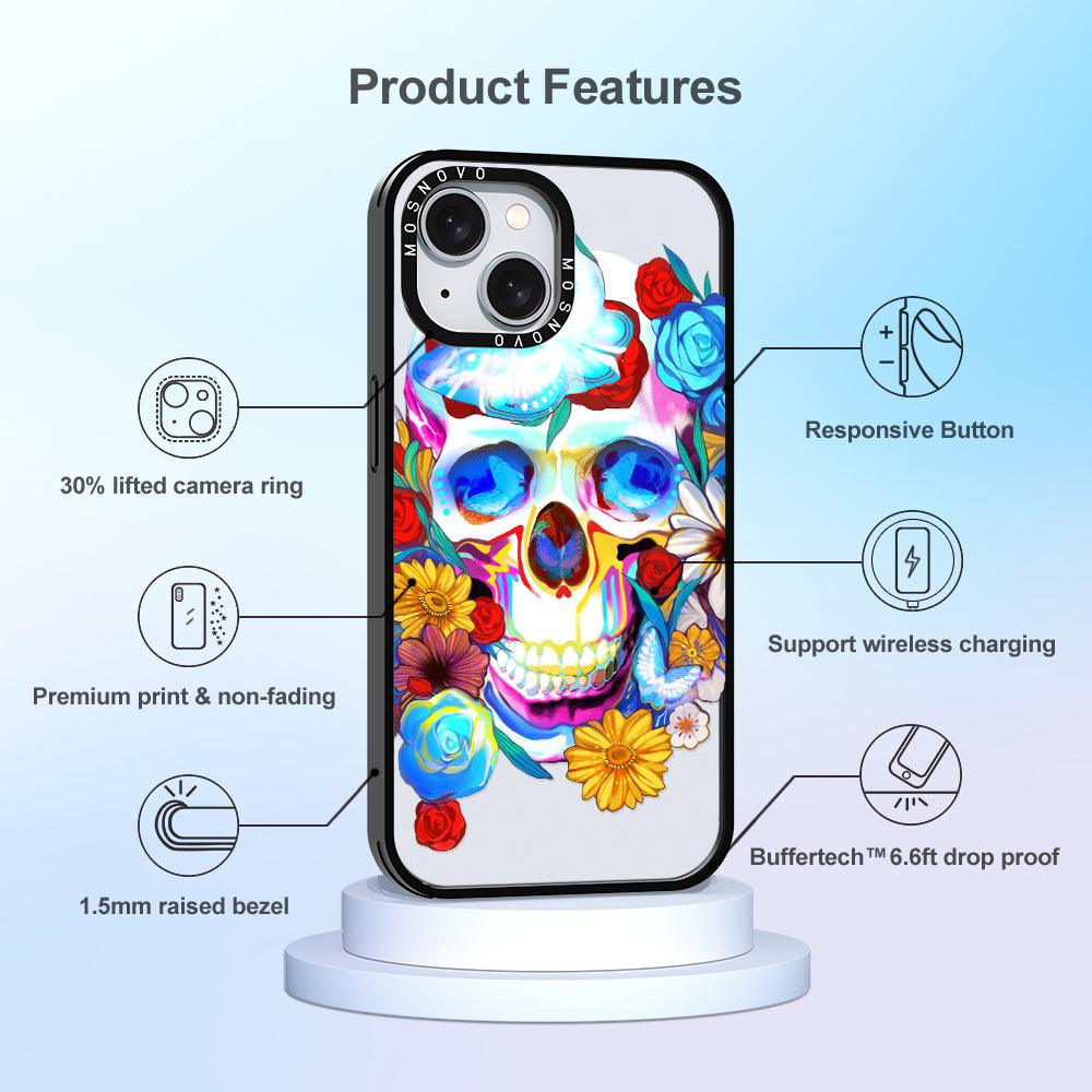 Neon Skull Phone Case - iPhone 15 Case - MOSNOVO