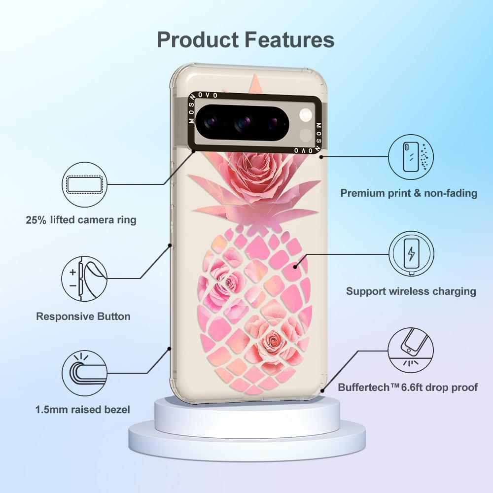 Pink Floral Pineapple Phone Case - Google Pixel 8 Pro Case