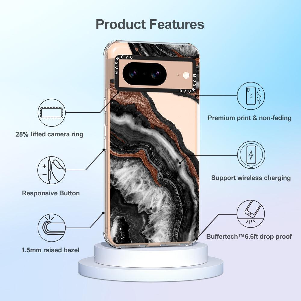 Black Agate Phone Case - Google Pixel 8 Case - MOSNOVO