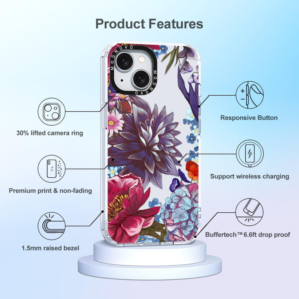 Blue Lilacs Phone Case - iPhone 15 Plus Case - MOSNOVO