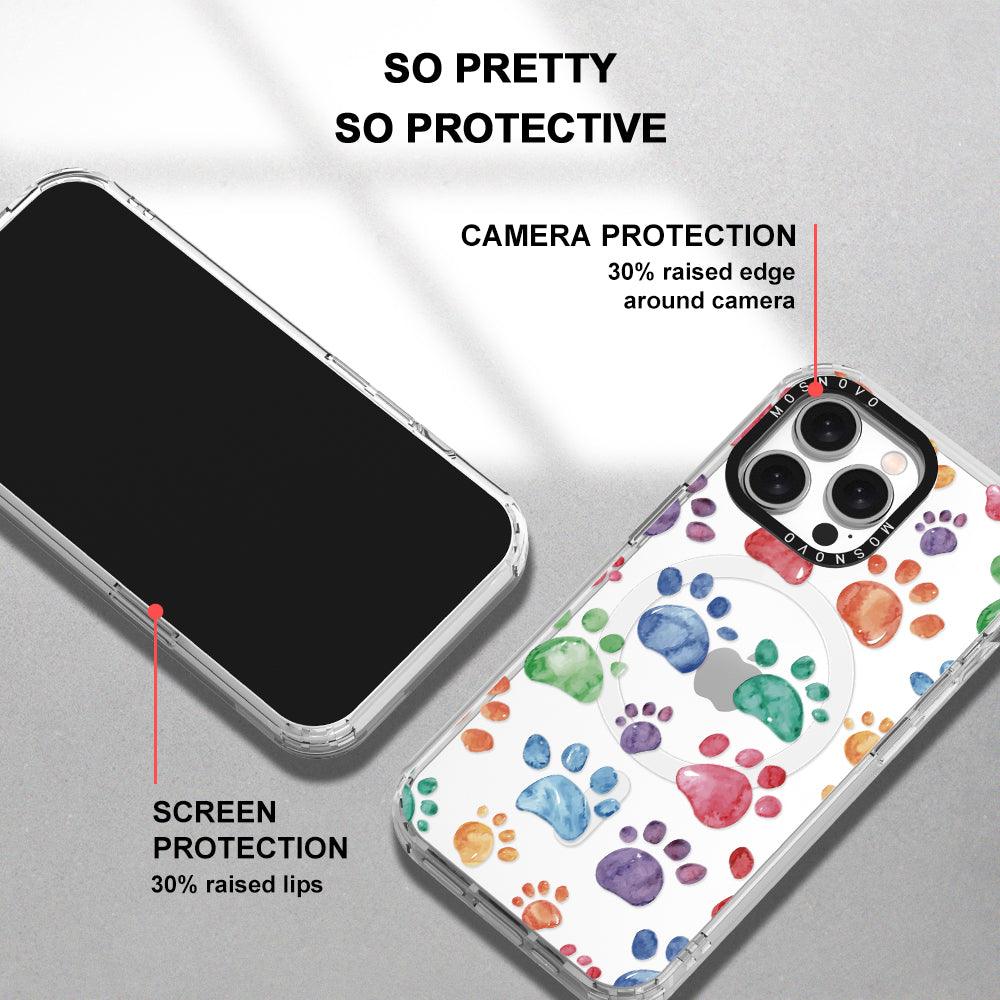 Colorful Paw Phone Case - iPhone 15 Pro Max Case - MOSNOVO