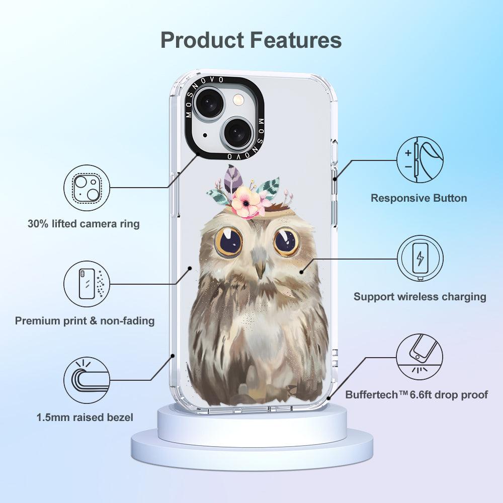 Cute Owl Phone Case - iPhone 15 Case - MOSNOVO