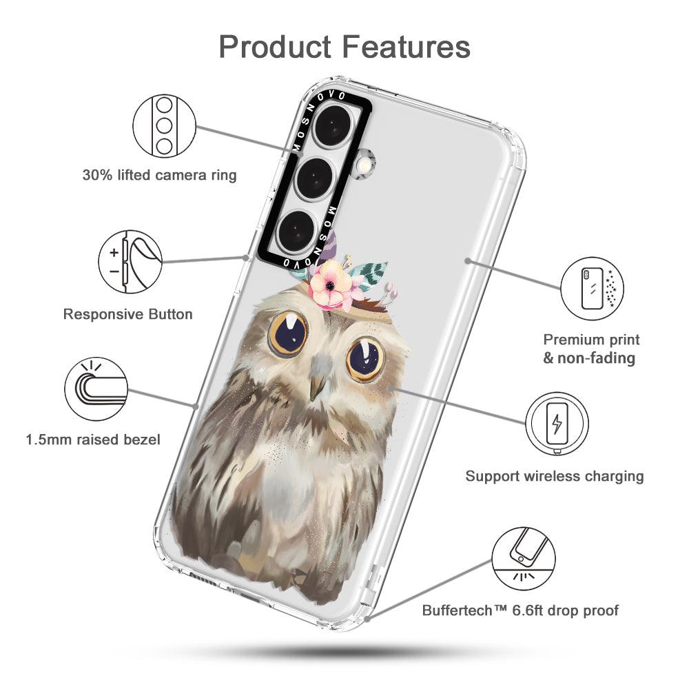 Cute Owl Phone Case - Samsung Galaxy S24 Plus Case - MOSNOVO