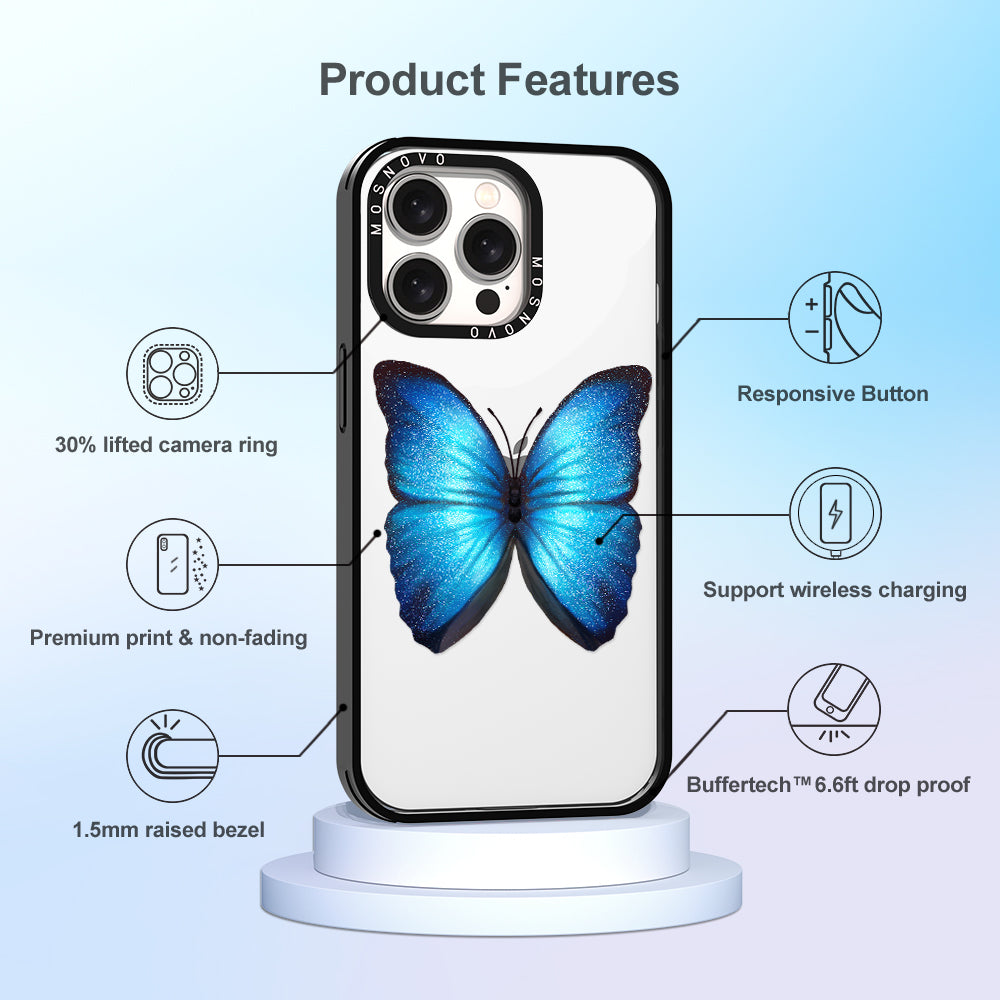 Shimmering Butterfly Phone Case - iPhone 15 Pro Max Case - MOSNOVO