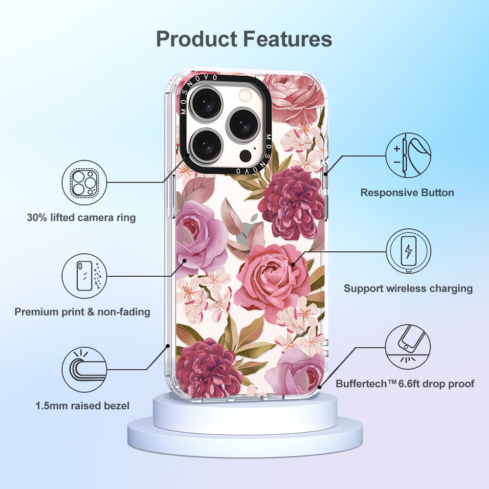 Blossom Flowe Floral Phone Case - iPhone 15 Pro Case - MOSNOVO