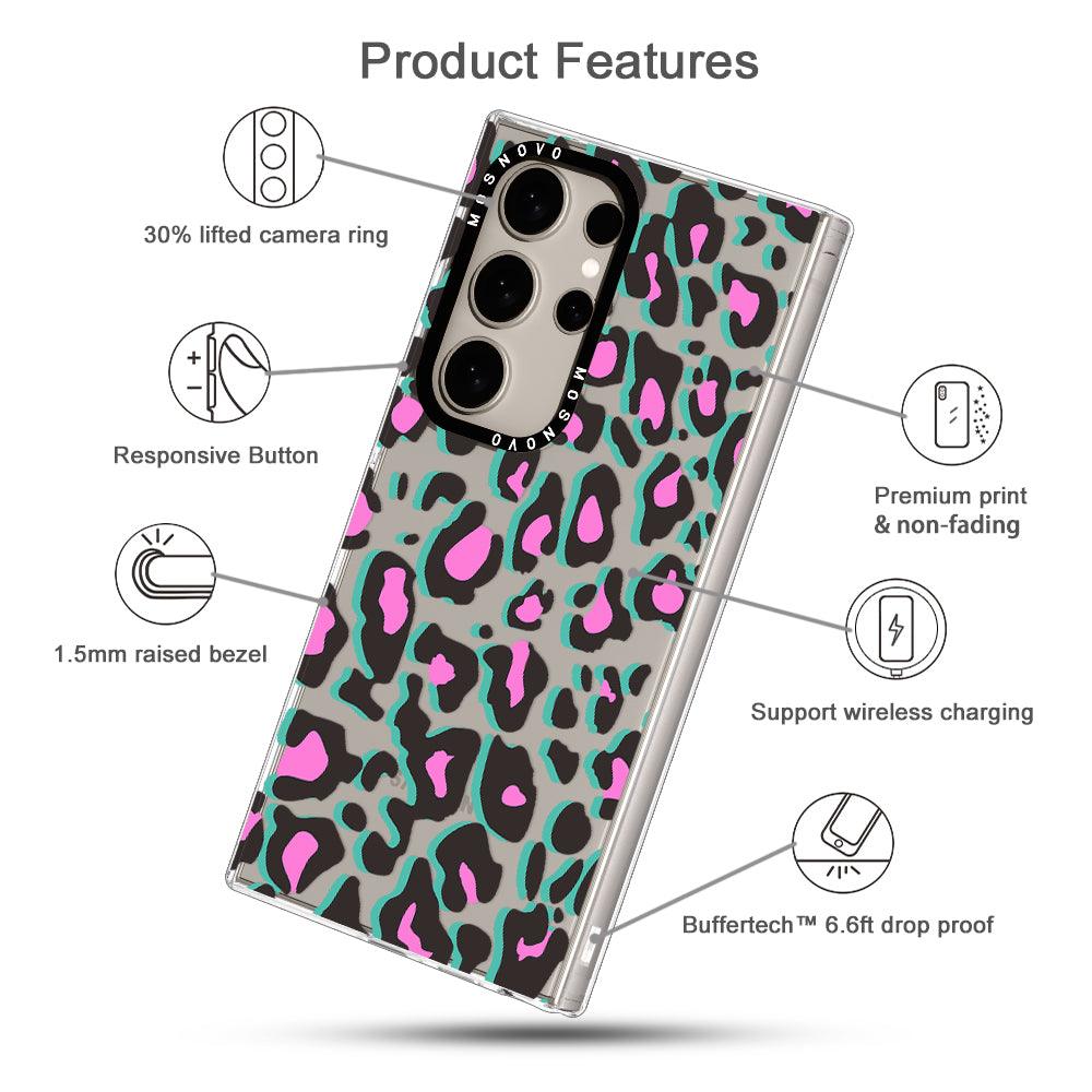 Hot Pink Leopard Print Phone Case - Samsung Galaxy S24 Ultra Case - MOSNOVO