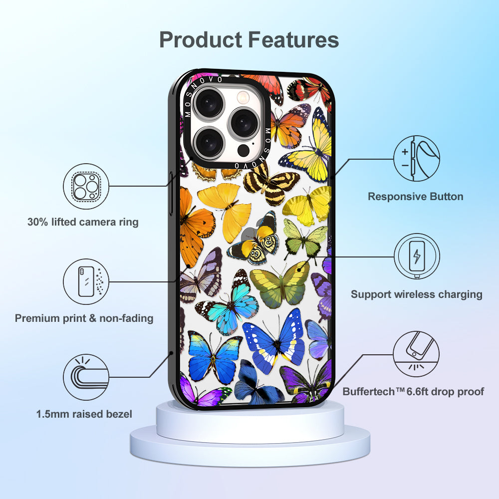 Rainbow Butterfly Phone Case - iPhone 15 Pro Max Case - MOSNOVO