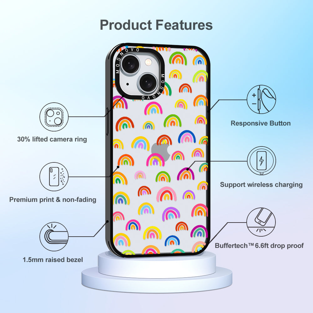 Cute Rainbow Phone Case - iPhone 15 Case - MOSNOVO