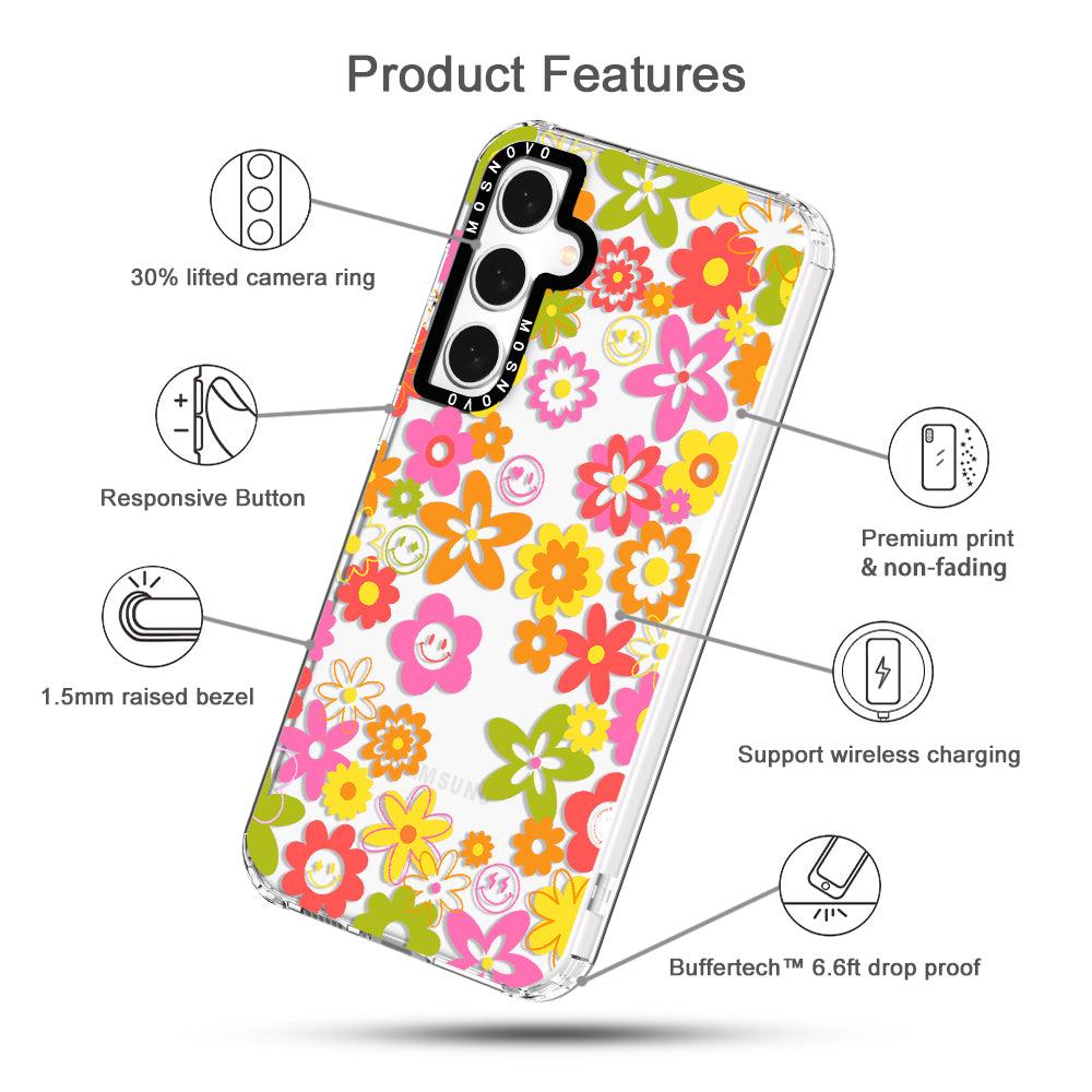 70's Groovy Floral Phone Case - Samsung Galaxy S23 FE Case