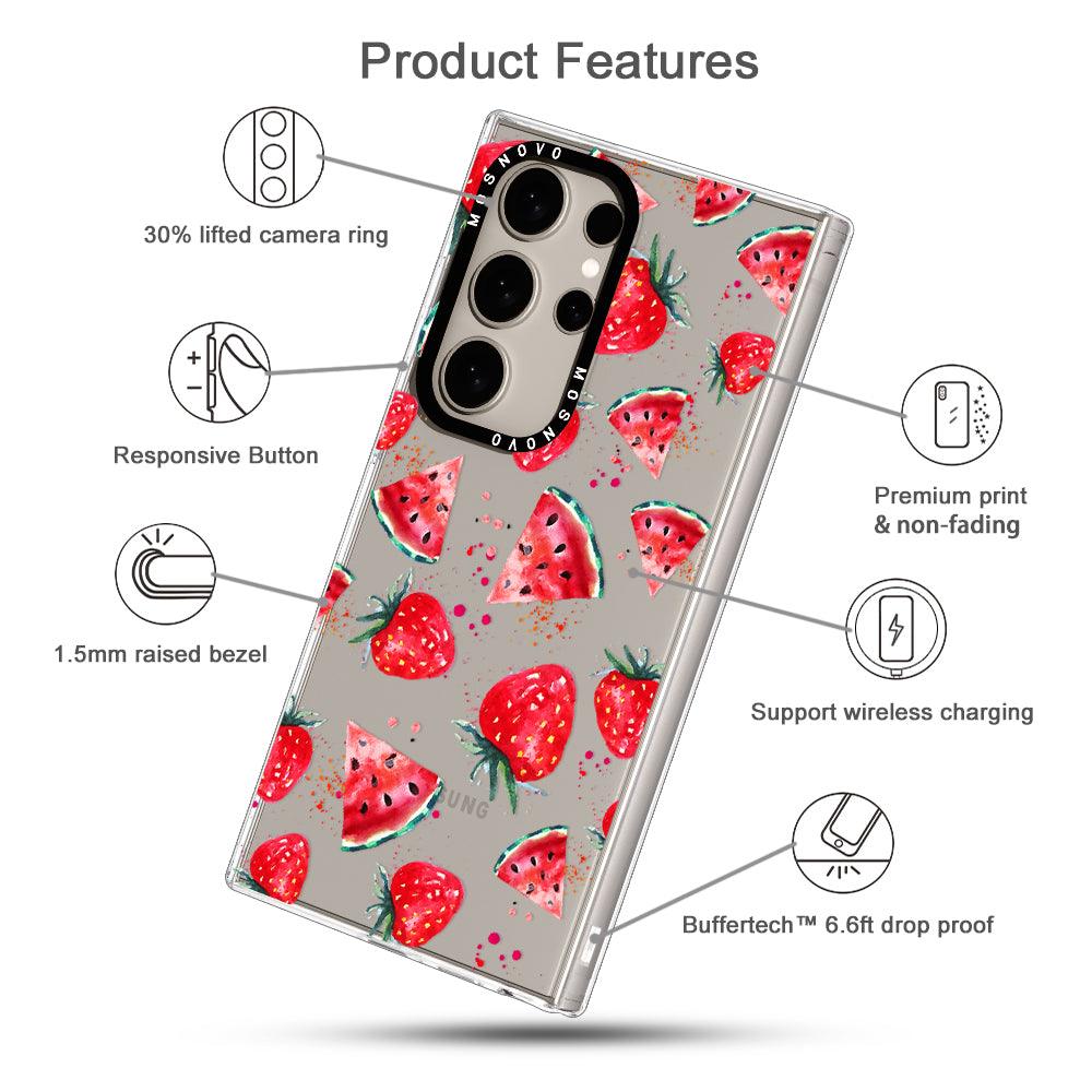 Watermelon and Strawberry Phone Case - Samsung Galaxy S24 Ultra Case - MOSNOVO