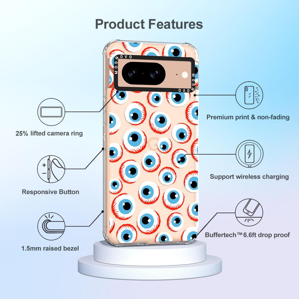 Scary Eyeball Phone Case - Google Pixel 8 Case - MOSNOVO