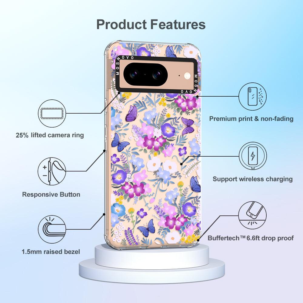 Purple Peri Nemophila Flower Phone Case - Google Pixel 8 Case