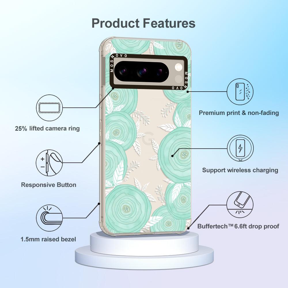 Mint Flower Phone Case - Google Pixel 8 Pro Case - MOSNOVO