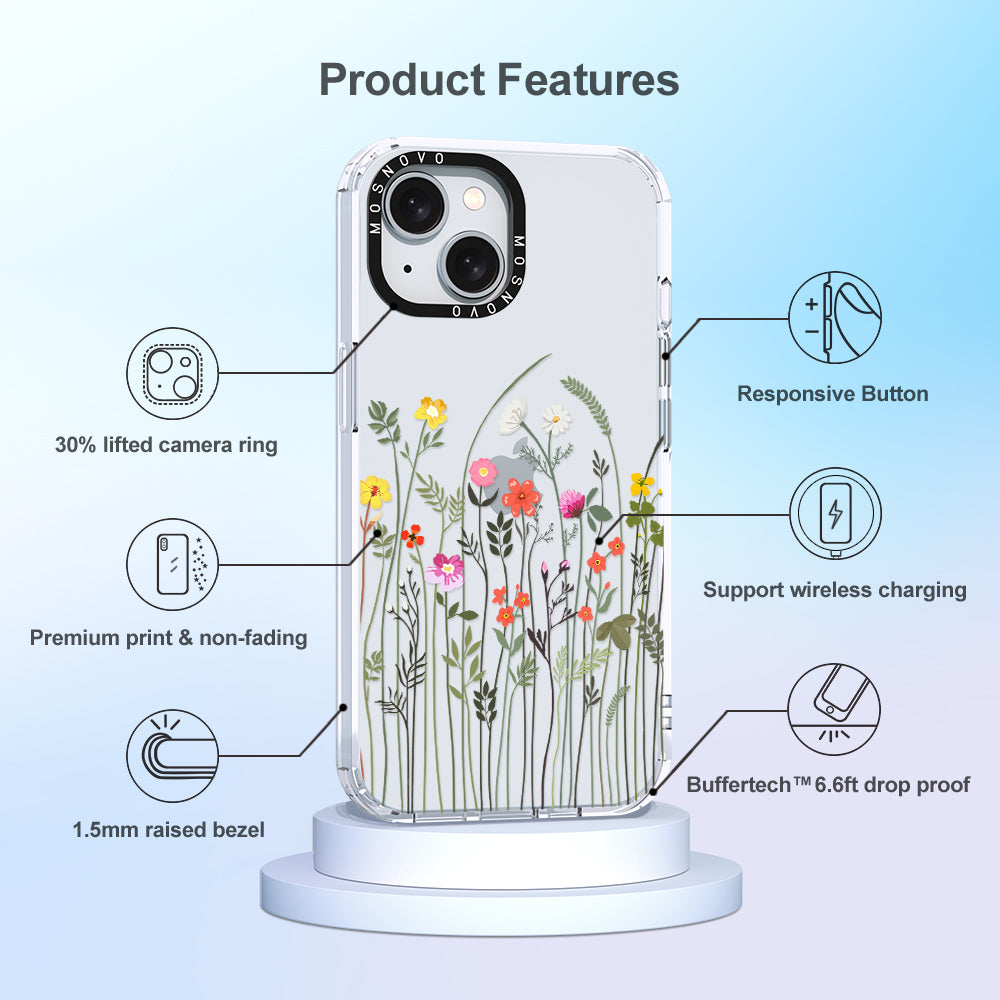 Spring Wildflower Phone Case - iPhone 15 Case Clear