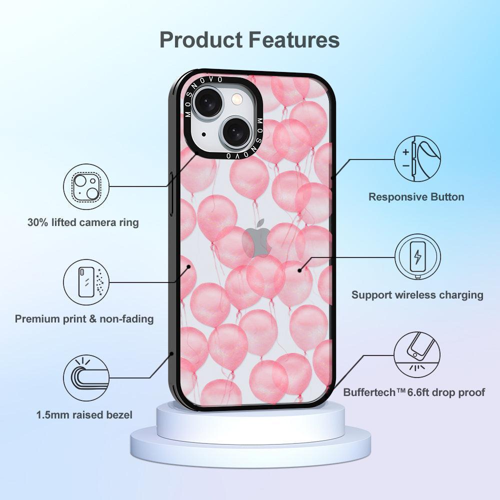 Pink Ballons Phone Case - iPhone 15 Plus Case - MOSNOVO