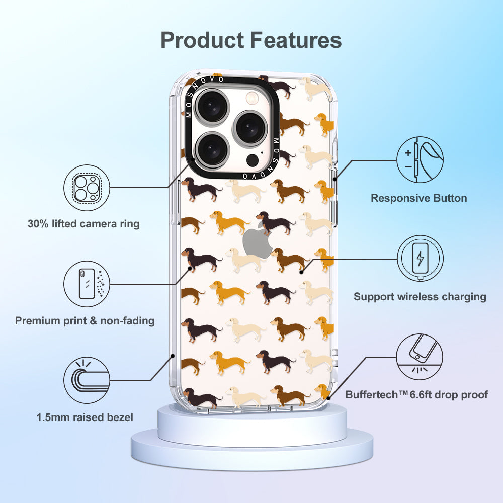 Cute Dachshund Phone Case - iPhone 15 Pro Case - MOSNOVO