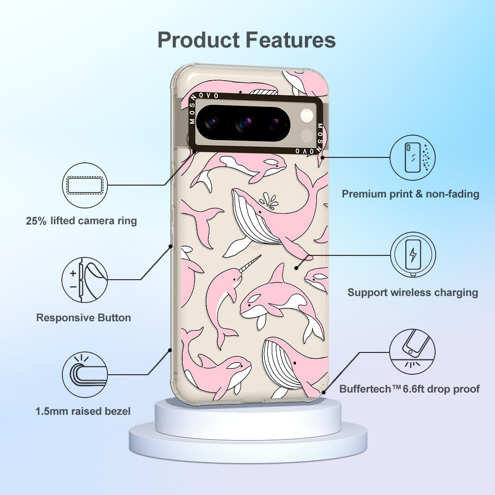 Pink Whales Phone Case - Google Pixel 8 Pro Case - MOSNOVO