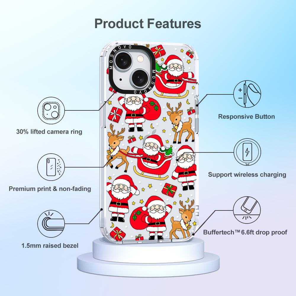 Cute Santa Claus Deer Phone Case - iPhone 15 Plus Case - MOSNOVO