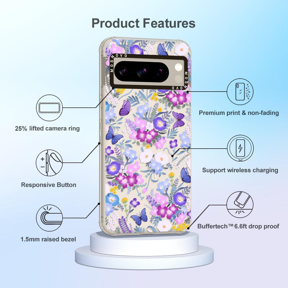 Purple Peri Nemophila Flower Phone Case - Google Pixel 8 Pro Case - MOSNOVO