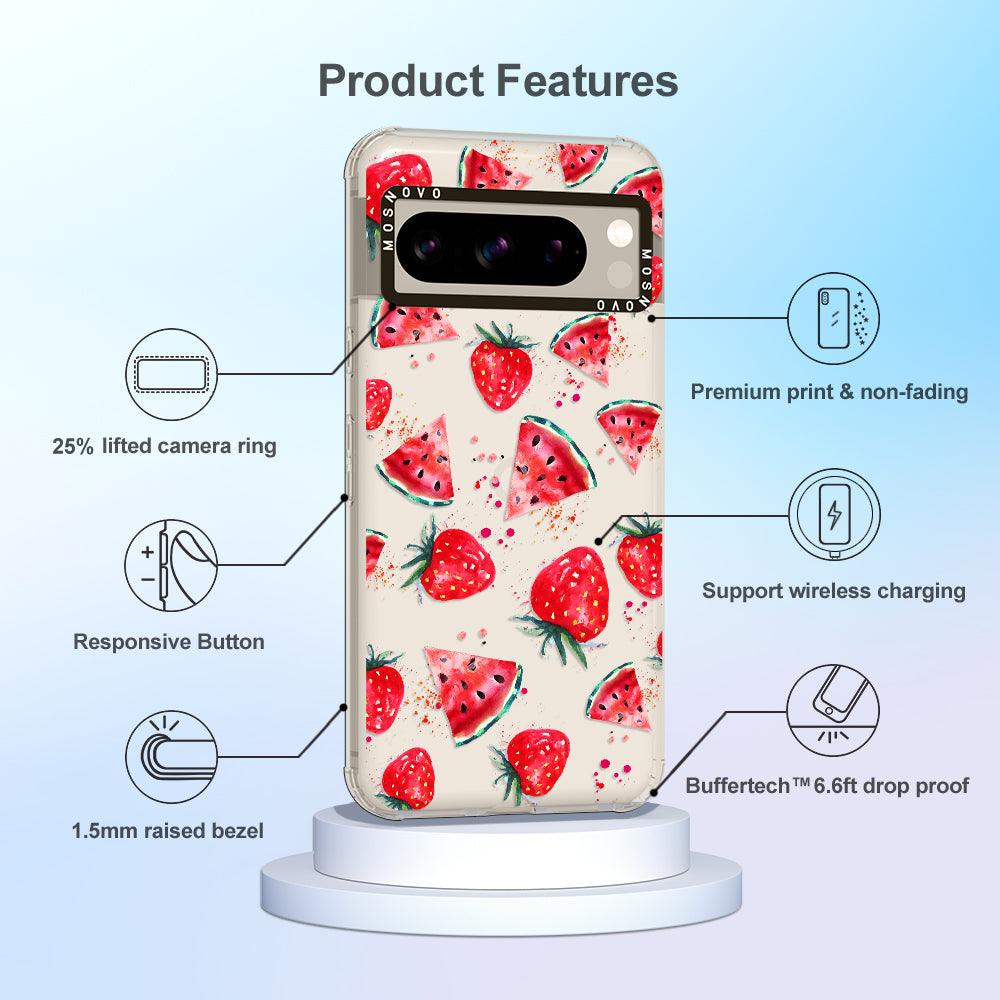 Watermelon and Strawberry Phone Case - Google Pixel 8 Pro Case - MOSNOVO