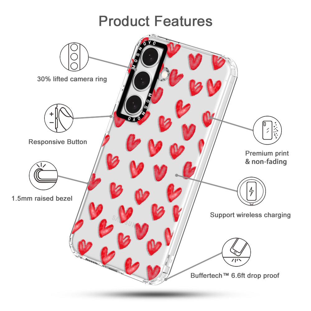 Cute Little Heart Phone Case - Samsung Galaxy S24 Plus Case - MOSNOVO