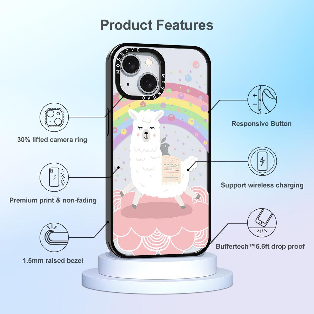 Rainbow Alpaca Phone Case - iPhone 15 Case - MOSNOVO