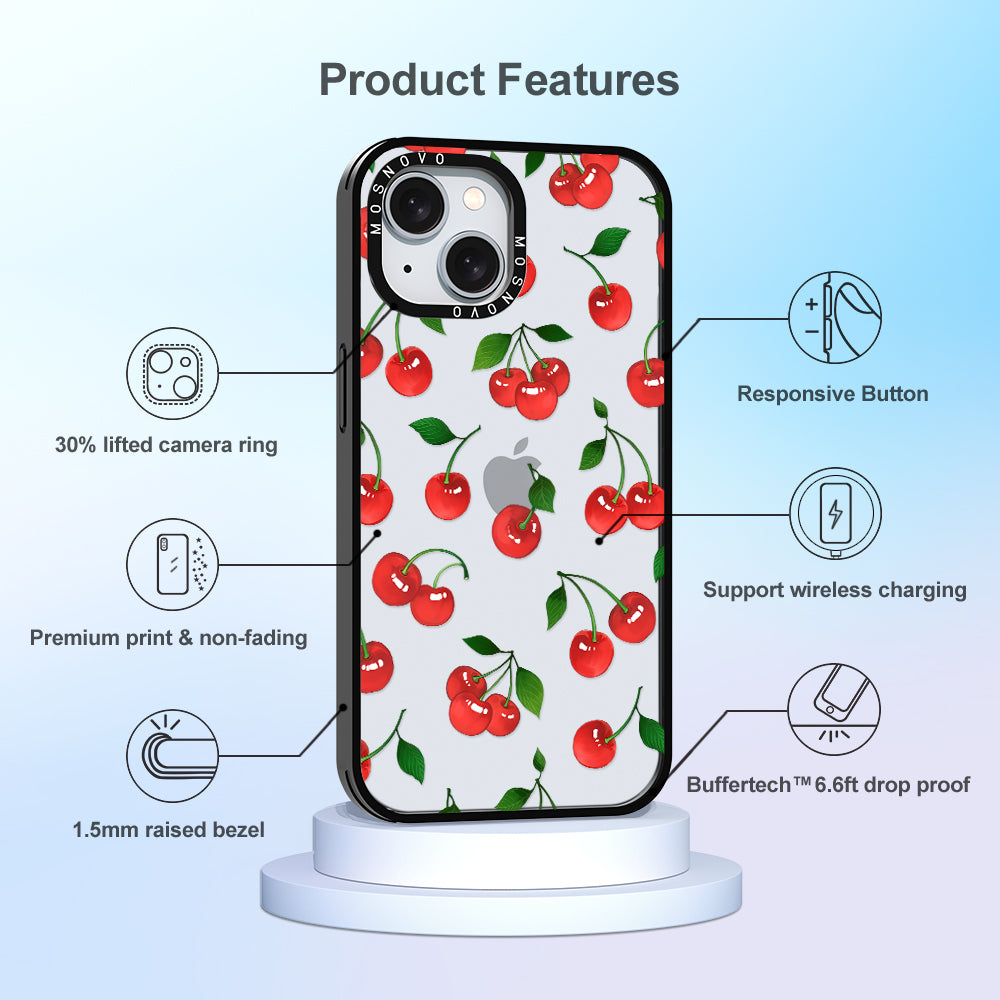 Cute Cherry Phone Case - iPhone 15 Case Black