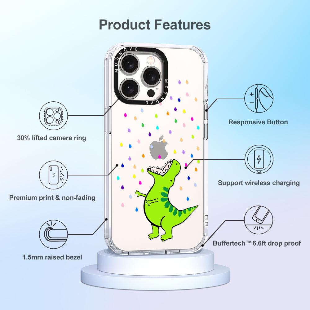 Rainbow Dinosaur Phone Case - iPhone 15 Pro Max Case - MOSNOVO