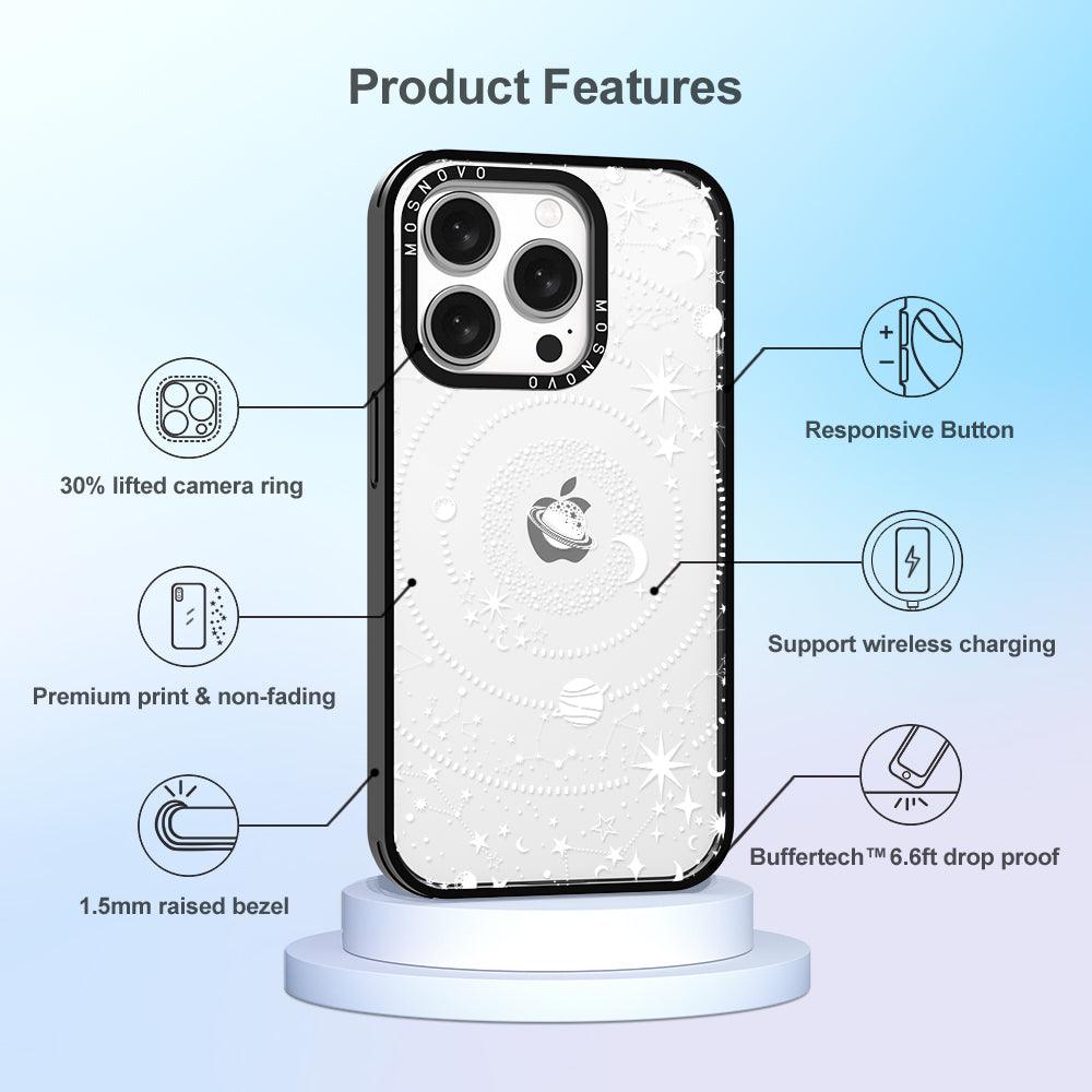 White Galaxy Phone Case - iPhone 15 Pro Case - MOSNOVO