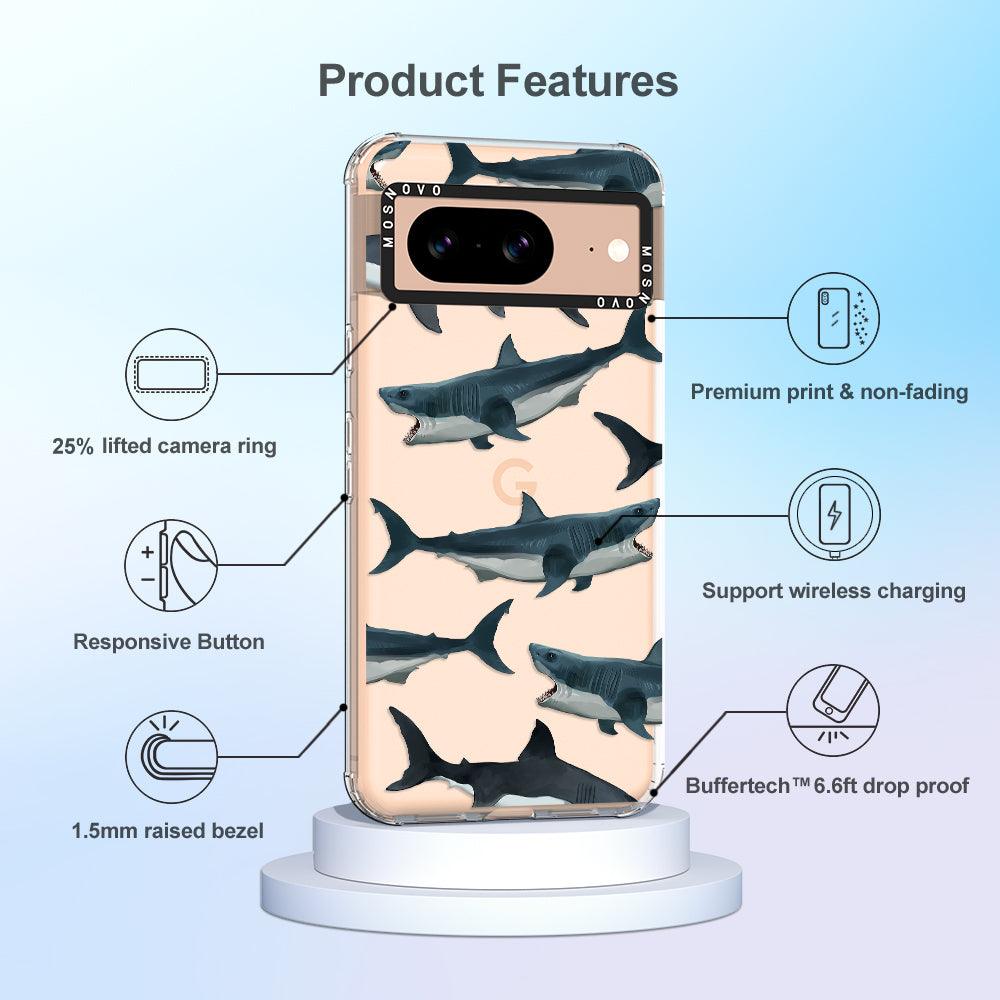 White Shark Phone Case - Google Pixel 8 Case - MOSNOVO