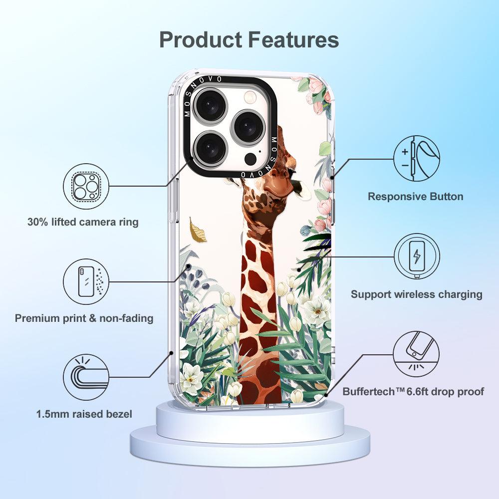 Giraffe In The Garden Phone Case - iPhone 15 Pro Case - MOSNOVO