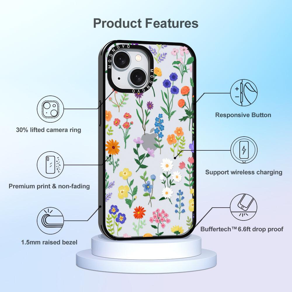 Botanical Floral Phone Case - iPhone 15 Plus Case - MOSNOVO