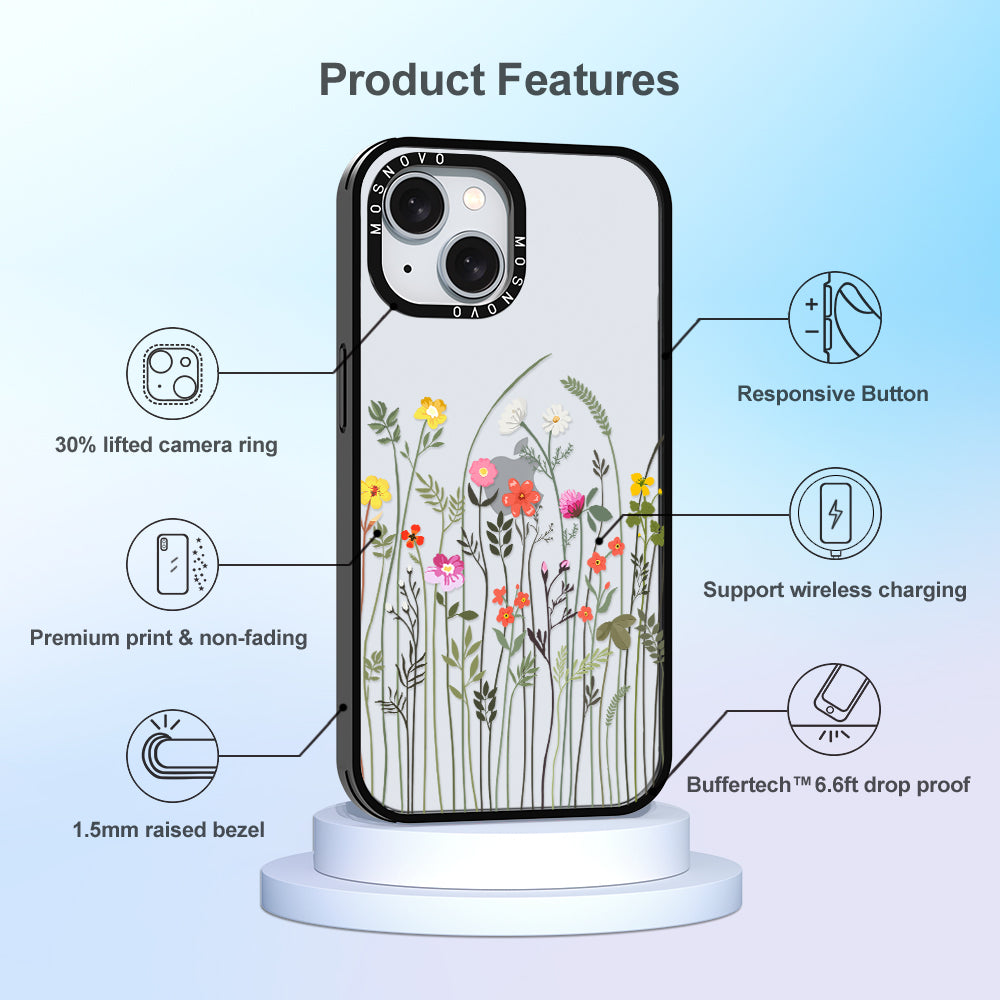 Spring Wildflower Phone Case - iPhone 15 Case Black