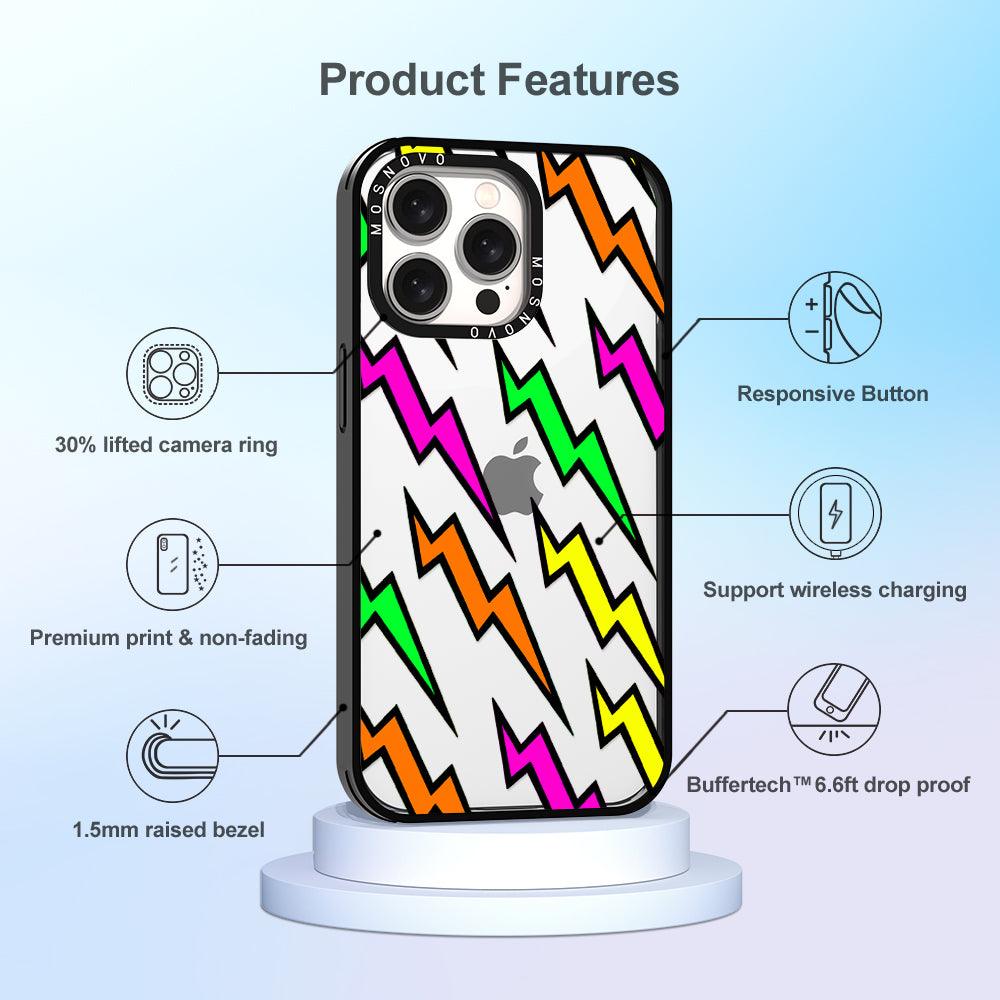 Colorful Lightning Phone Case - iPhone 15 Pro Max Case - MOSNOVO