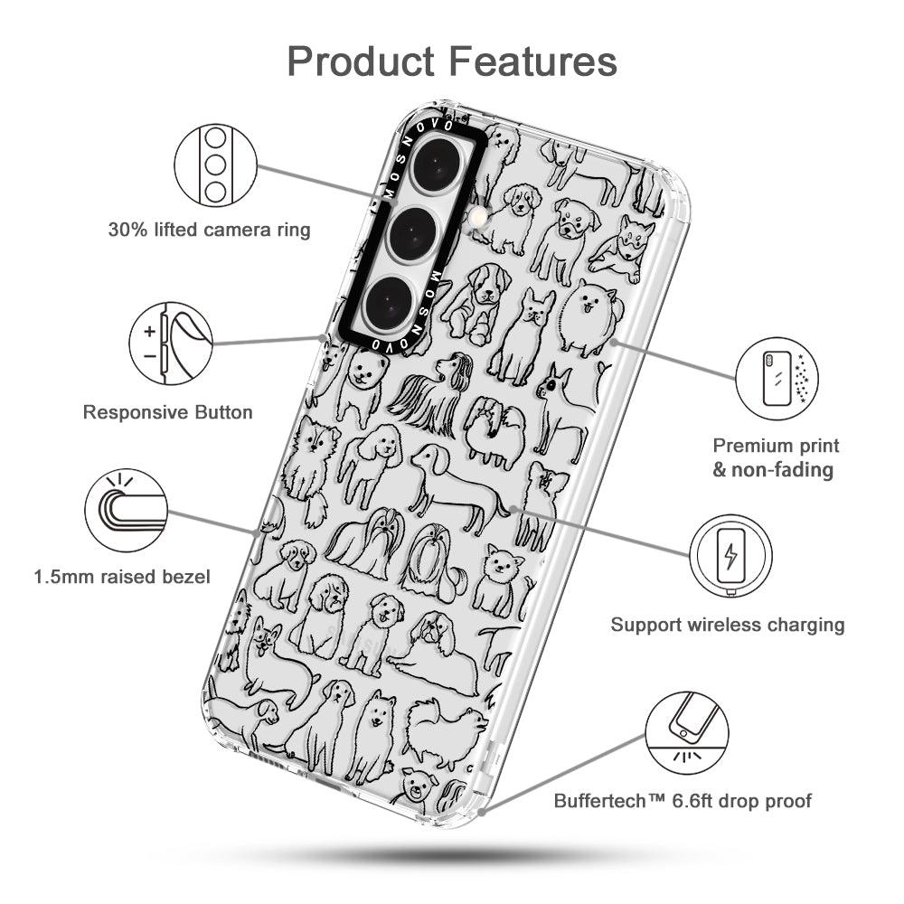 Doodle Dog Phone Case - Samsung Galaxy S24 Case - MOSNOVO