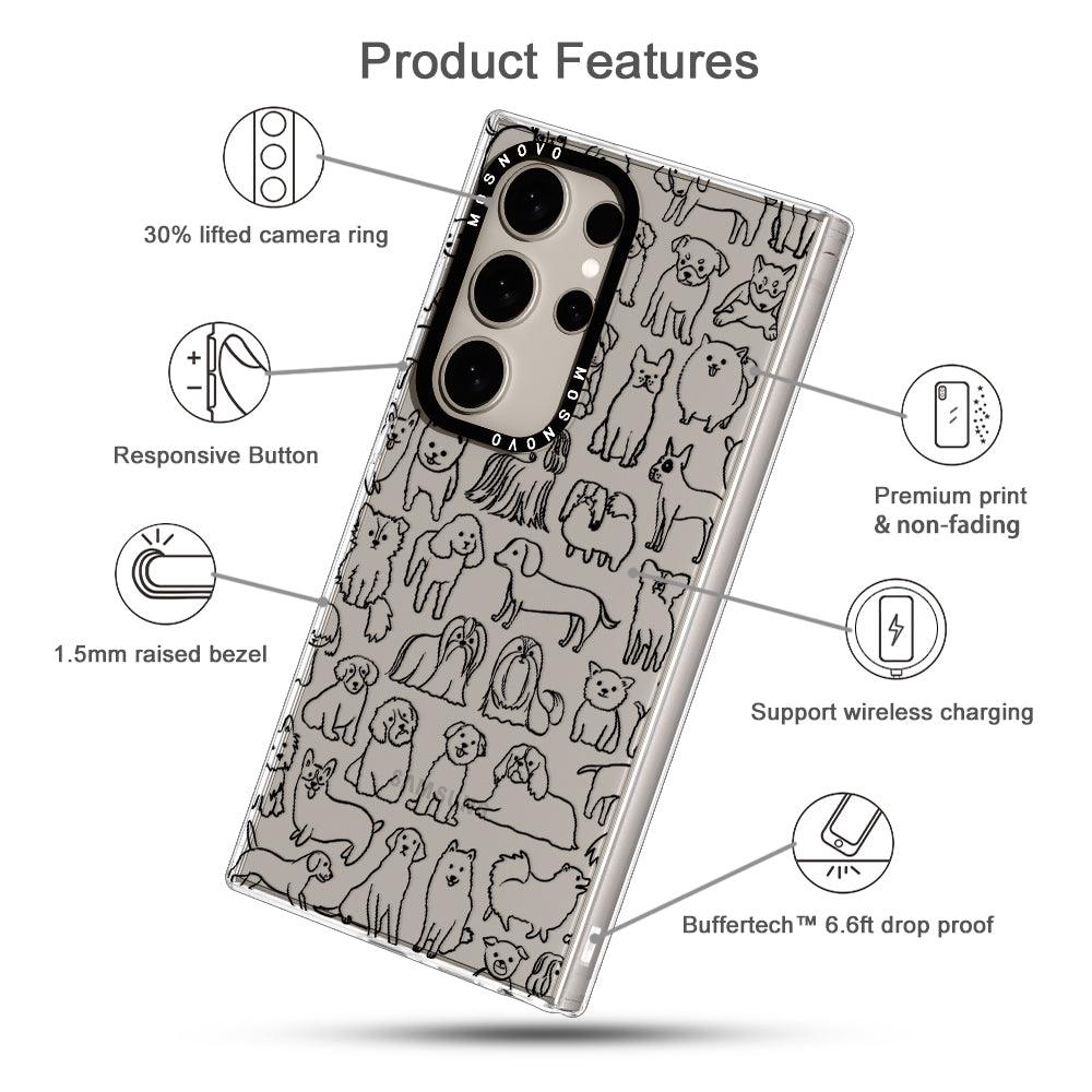 Doodle Dog Phone Case - Samsung Galaxy S24 Ultra Case - MOSNOVO