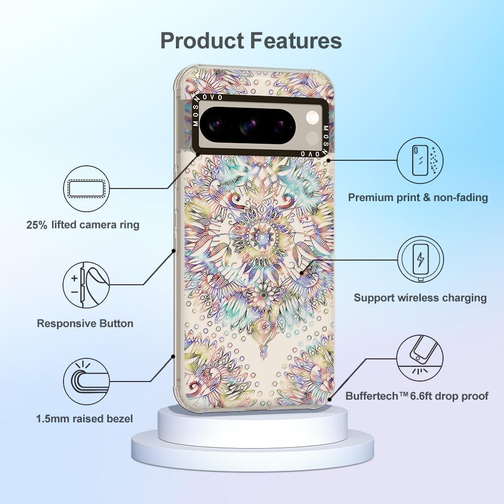 Rainbow Mandala Phone Case - Google Pixel 8 Pro Case - MOSNOVO