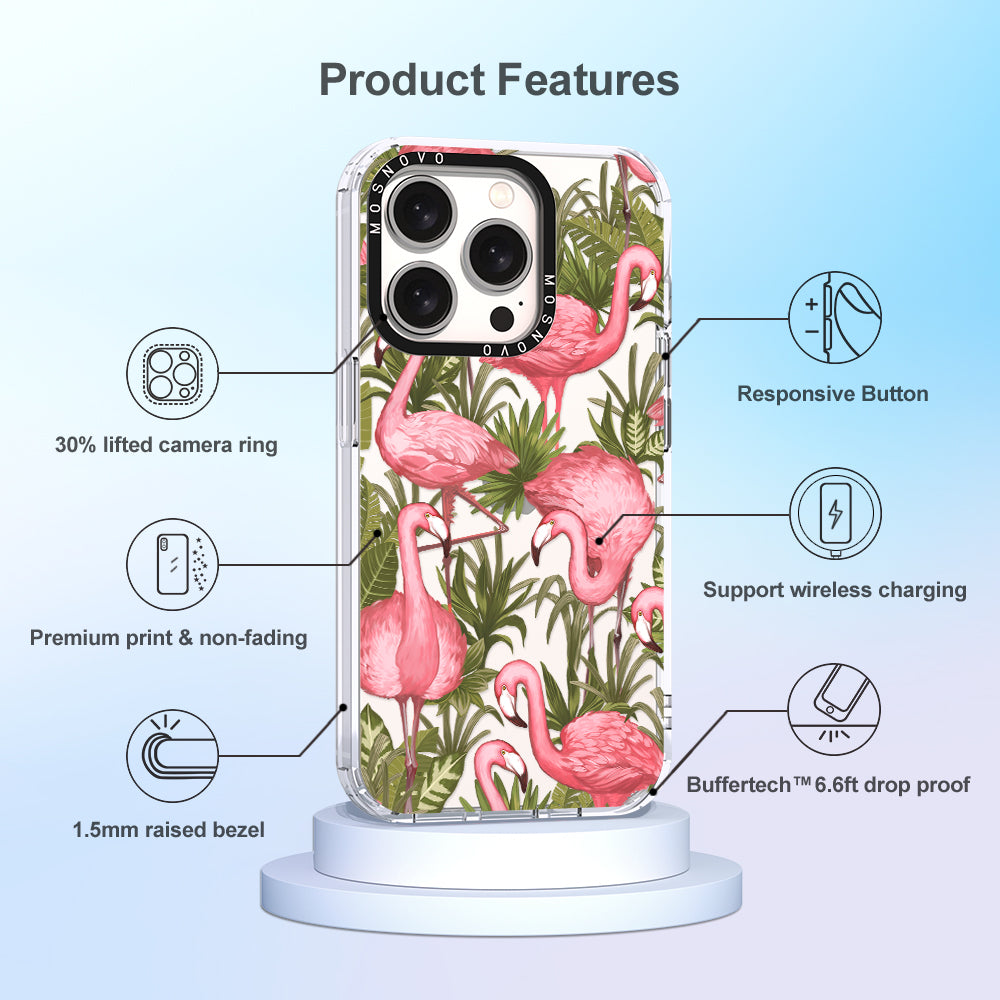 Jungle Flamingo Phone Case - iPhone 15 Pro Case - MOSNOVO