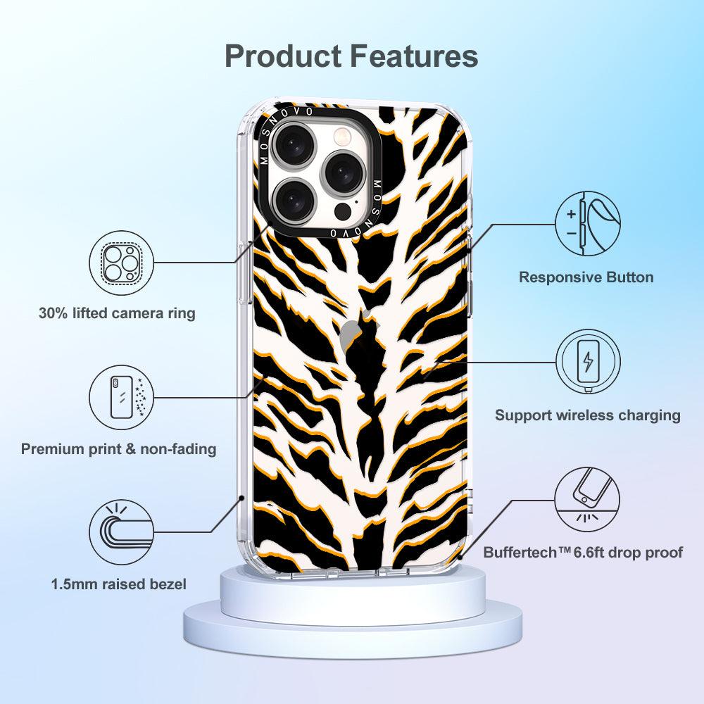 Tiger Print Phone Case - iPhone 15 Pro Max Case - MOSNOVO