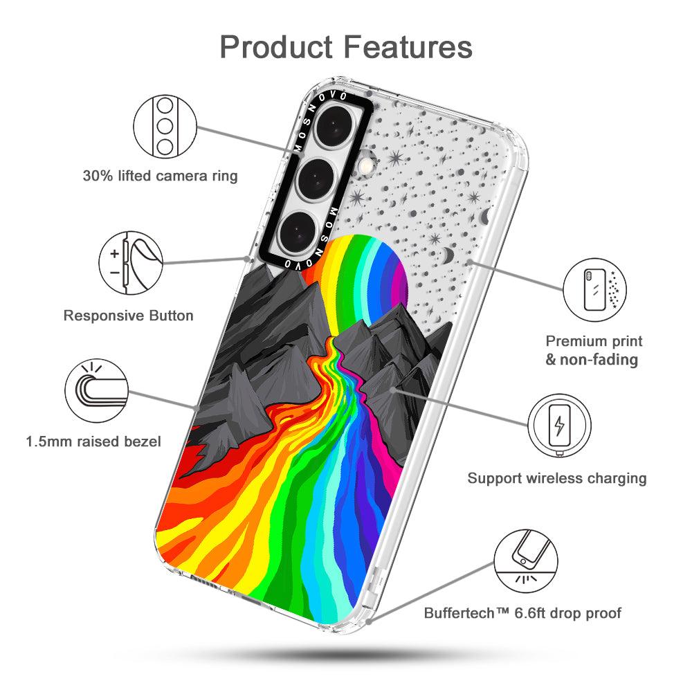 Rainbow Volcano Phone Case - Samsung Galaxy S24 Plus Case - MOSNOVO