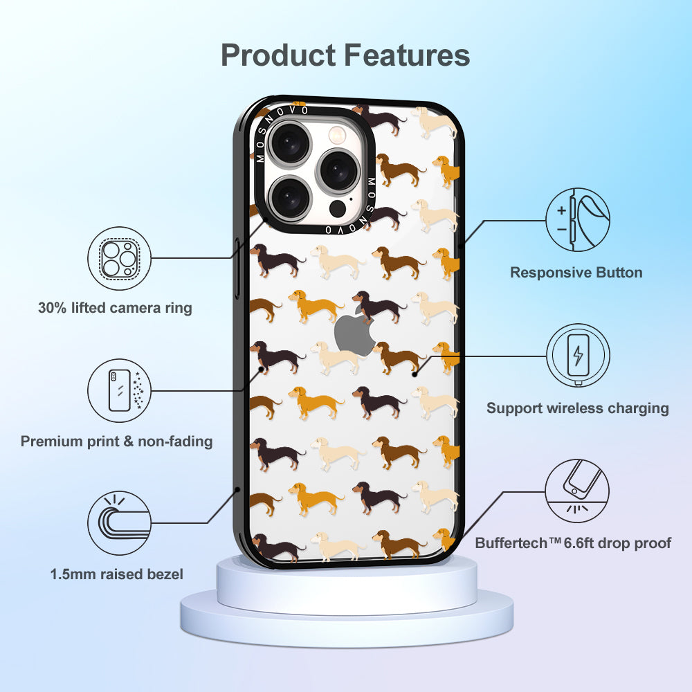 Cute Dachshund Phone Case - iPhone 15 Pro Max Case - MOSNOVO