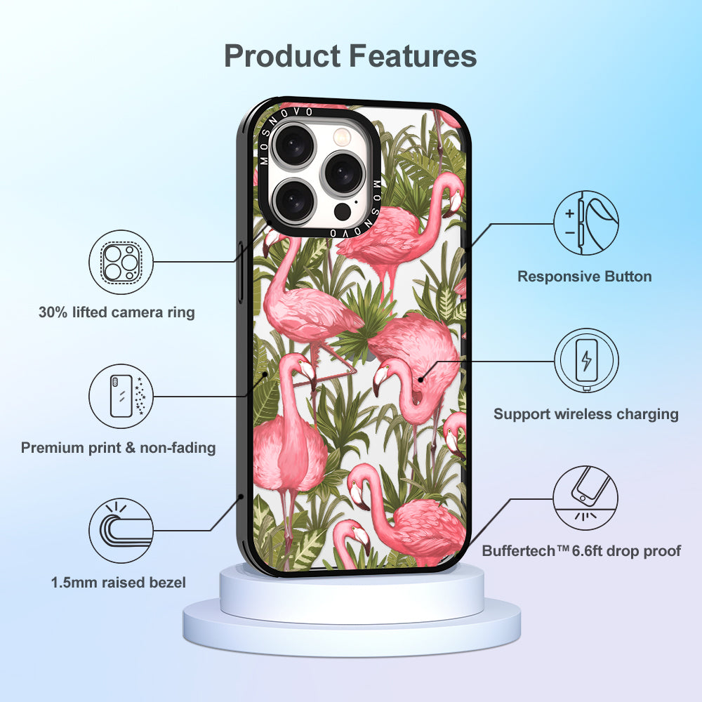 Jungle Flamingo Phone Case - iPhone 15 Pro Max Case - MOSNOVO