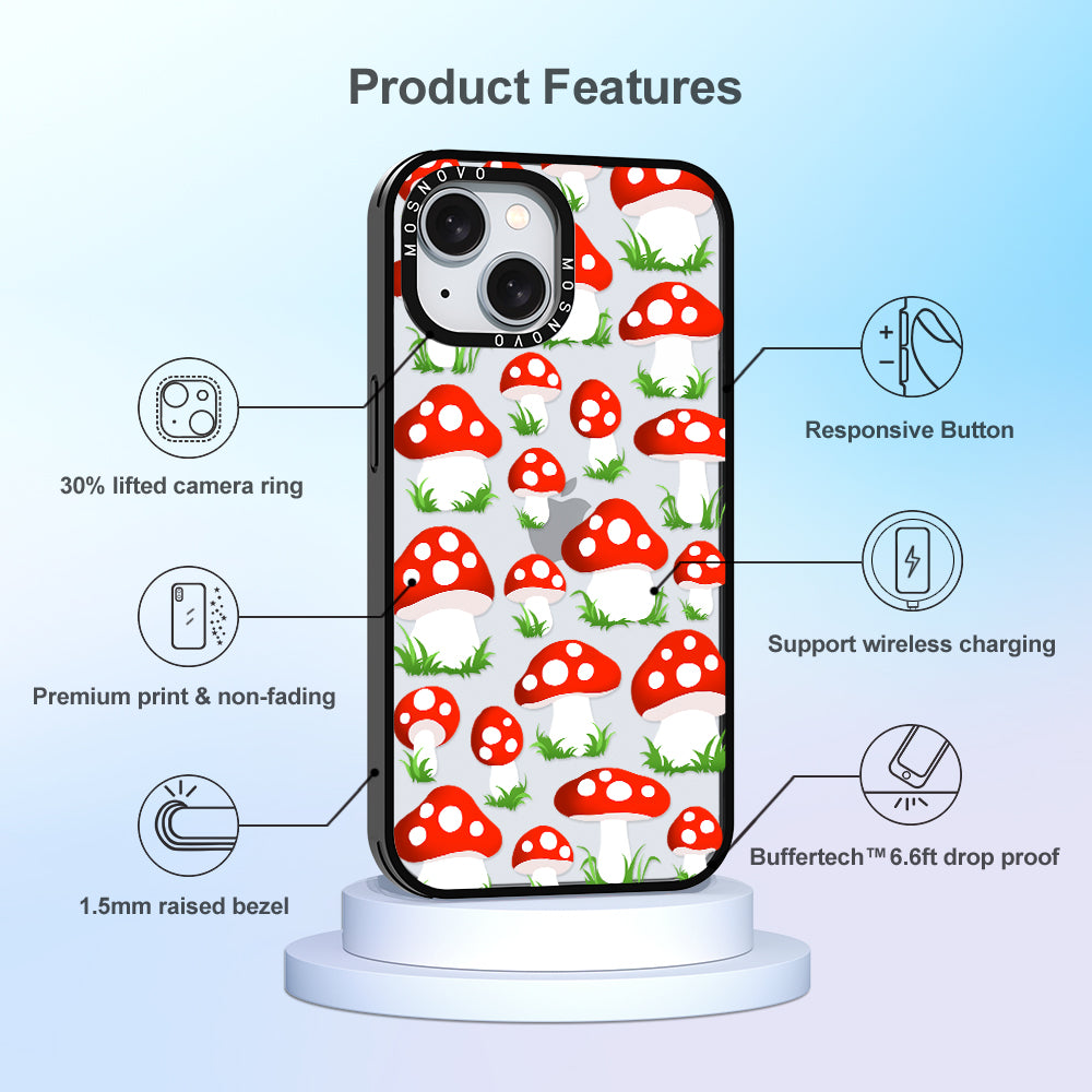 Cute Mushroom Phone Case - iPhone 15 Case - MOSNOVO