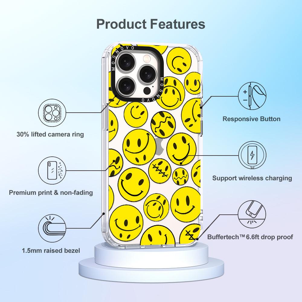 Smiley Face Phone Case - iPhone 15 Pro Max Case - MOSNOVO