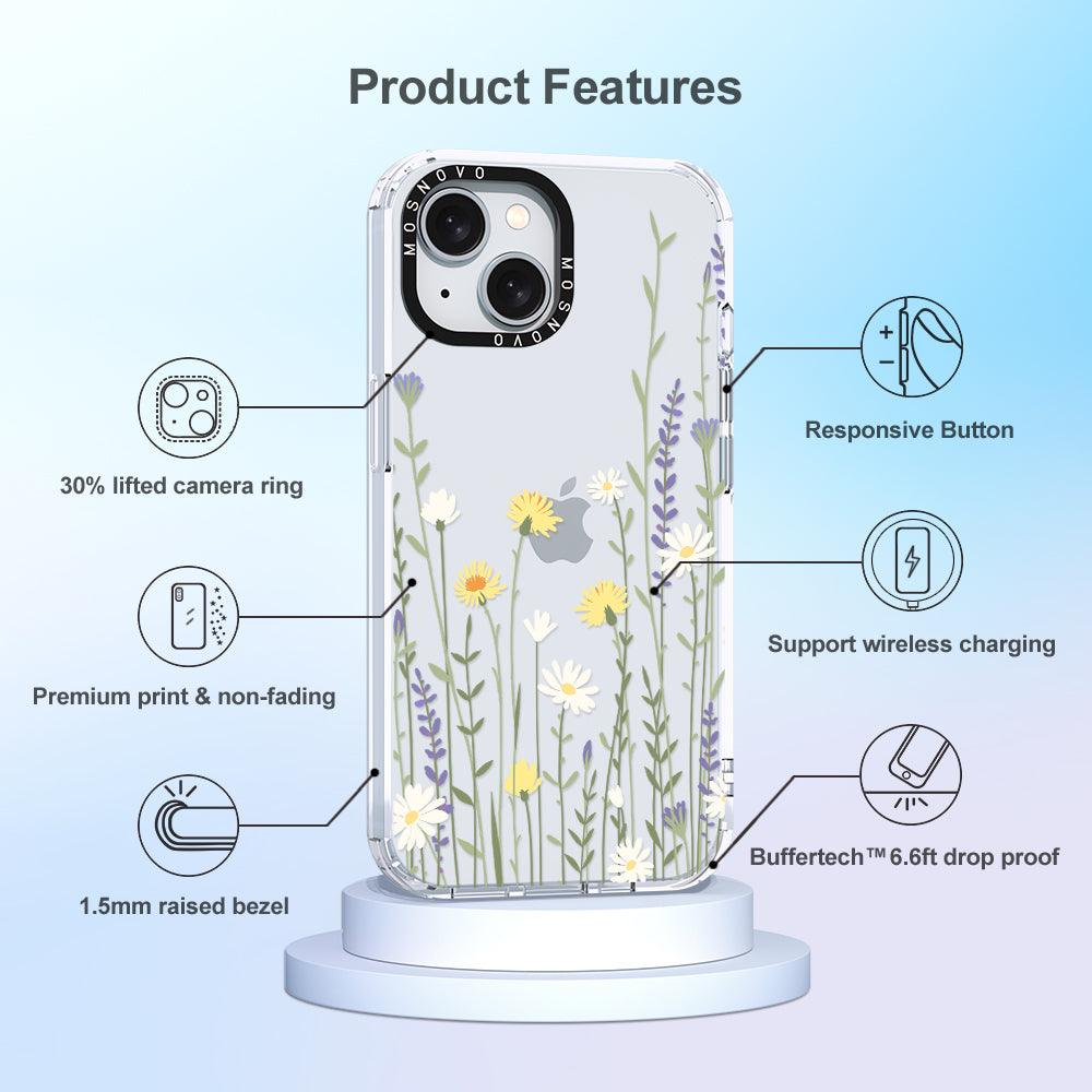 Wild Meadow Floral Phone Case - iPhone 15 Plus Case - MOSNOVO