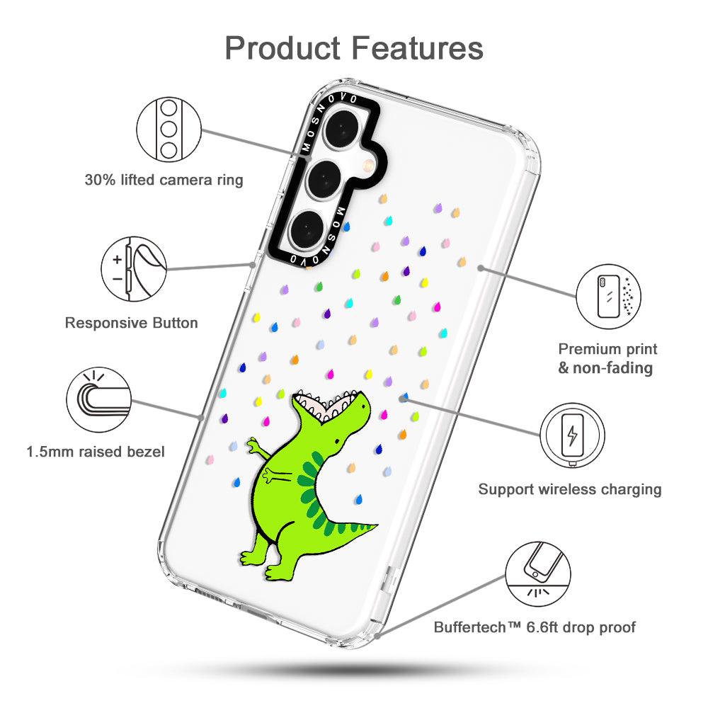 Rainbow Dinosaur Phone Case - Samsung Galaxy S23 FE Case