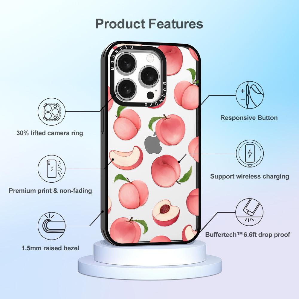 Cute Peach Phone Case - iPhone 15 Pro Case - MOSNOVO