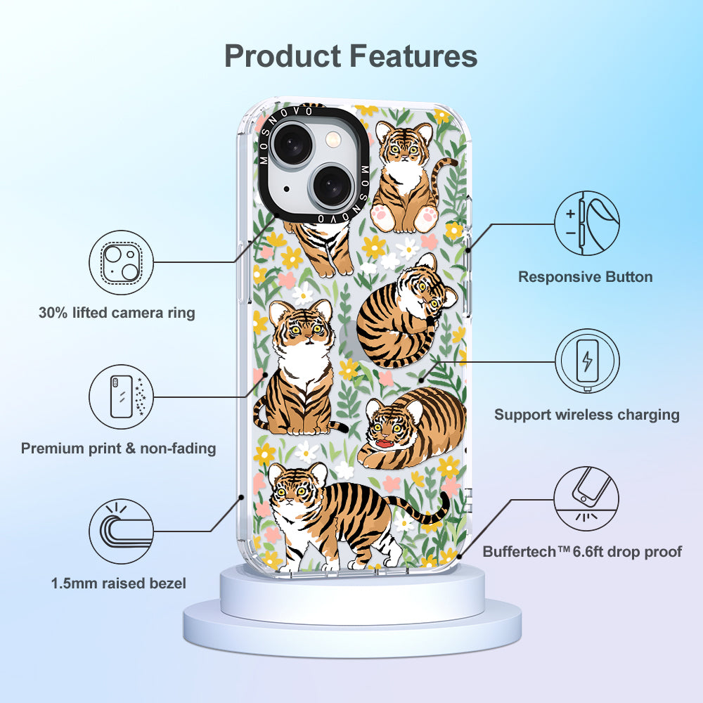 Cute Tiger Phone Case - iPhone 15 Case - MOSNOVO