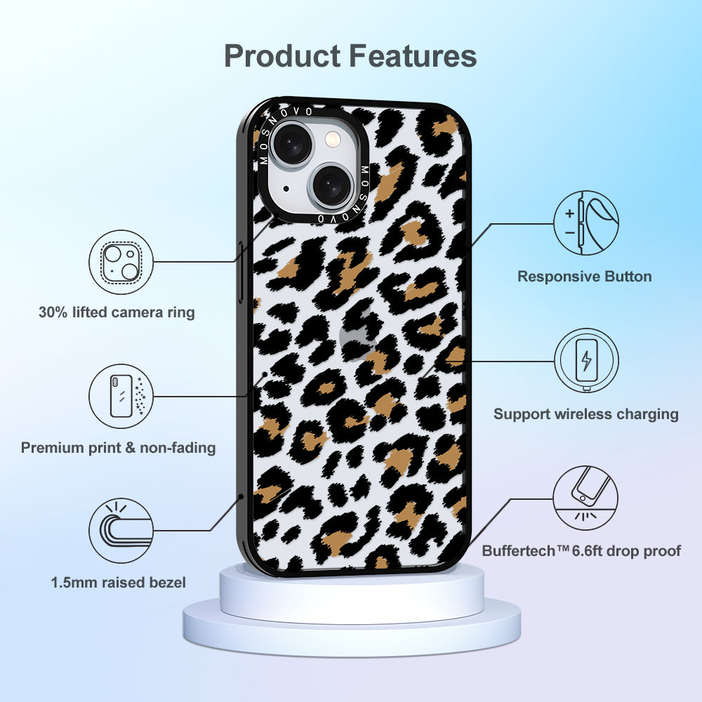 Leopard Print Phone Case - iPhone 15 Case - MOSNOVO